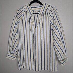 Ann Mashburn Striped Popover Shirt sz M